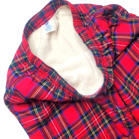 Lands End Men's Large Sherpa Fleece Lined Flannel Pajama Pant Tartan Plaid - Picture 8 of 8